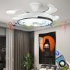 6-gear Adjustment Invisible Fan Ceiling Fan With Light Household Bedroom LED Lighting Electric Fan Bluetooth Audio Fan Light