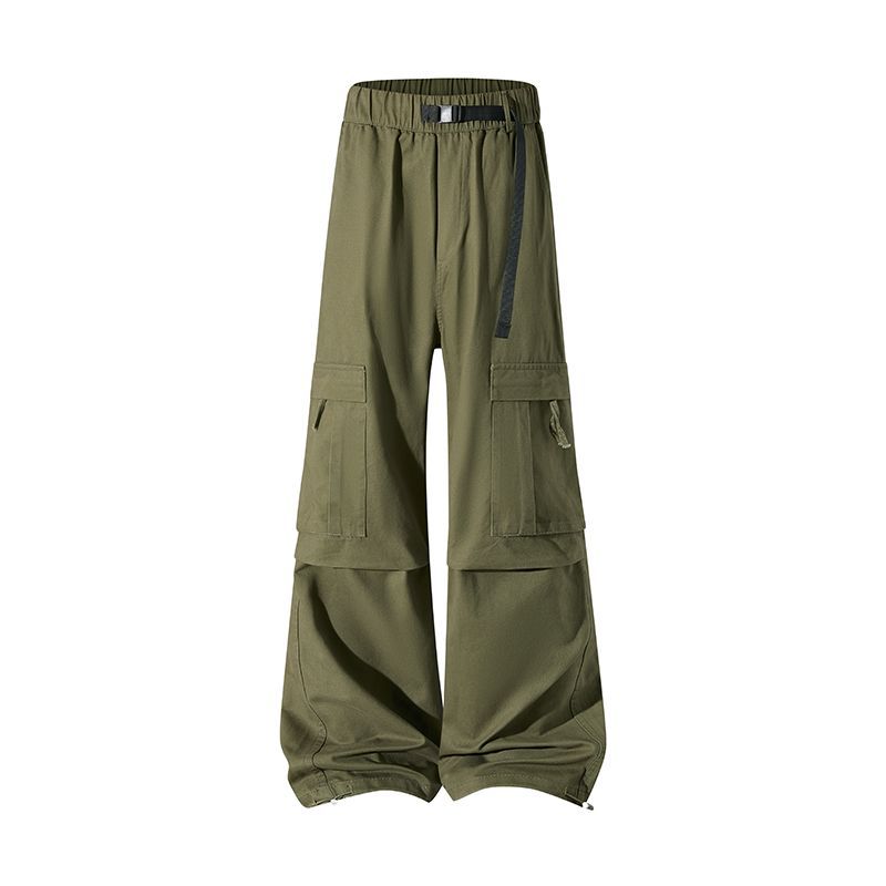 Spring, Summer and Autumn Four Seasons New European, American and Japanese Tooling Pure Cotton High Straight Sports Casual Pants Men's Trendy Pants