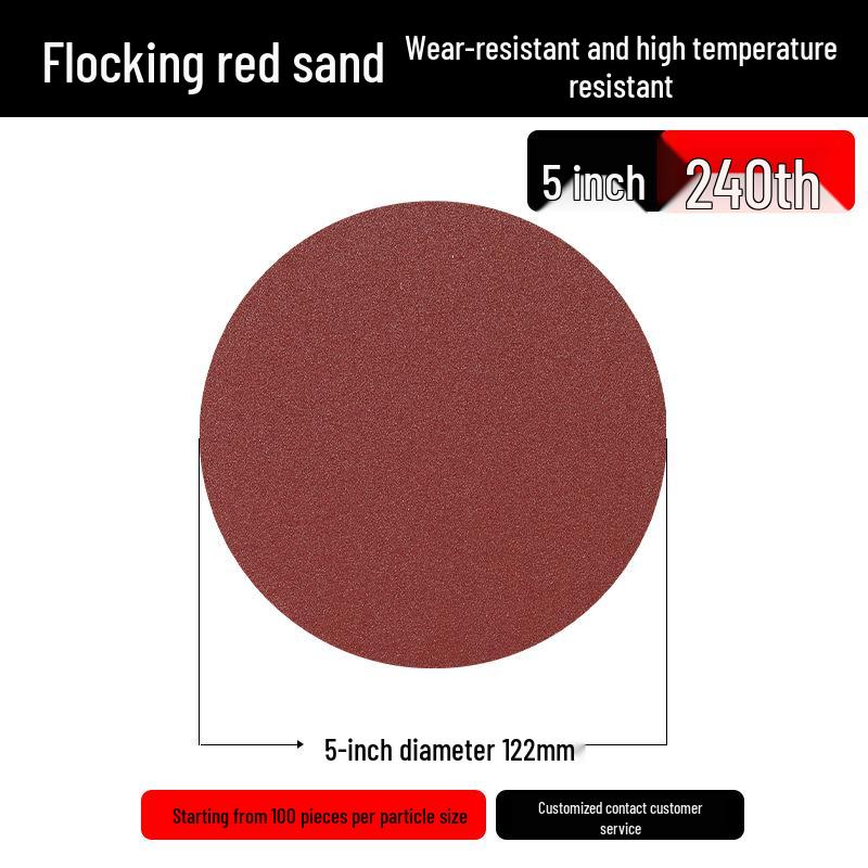 5-Inch Self-Adhesive Flocking Sandpaper Disc Sheets for Polishing Machine