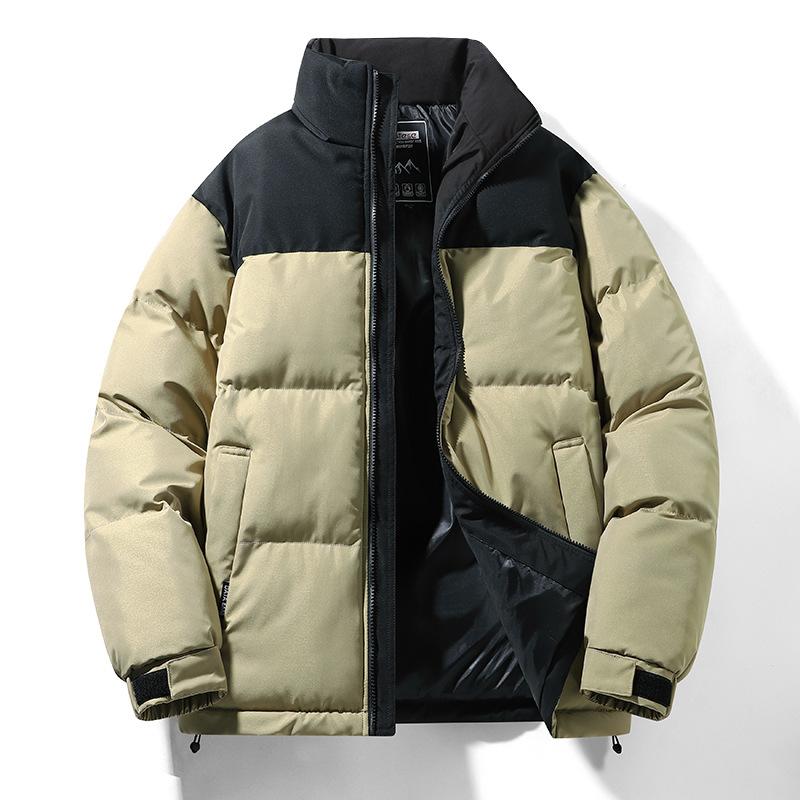 Updated Mens Cotton-padded Jacket Padded Couples Stand Collar Everyday Winter Relaxed Fit Bread Cotton-padded Jacket Cotton-padded Jacket M