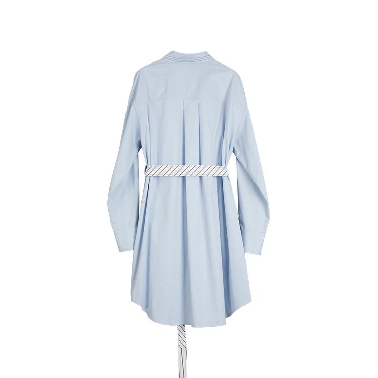 Elle Commuter Minimalist Comfortable Elegant Long Sleeve Dress Women dresses Blue EL40053