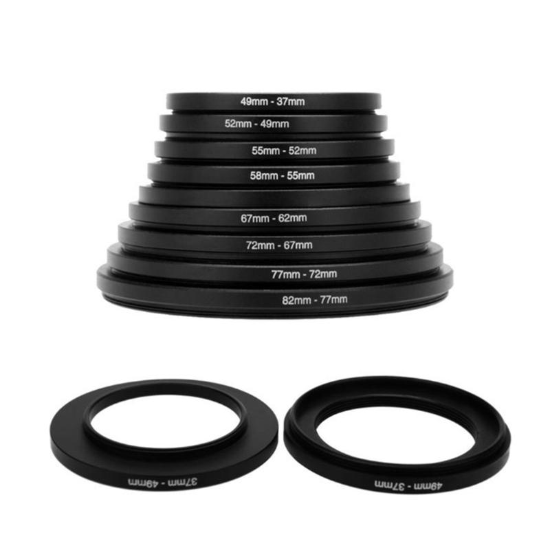 18 szt. Zestaw pierścieni adapterów filtra obiektywu Step Up / Down Metalowy pierścień adaptera filtra 37-82mm 82-37mm Mocowanie
