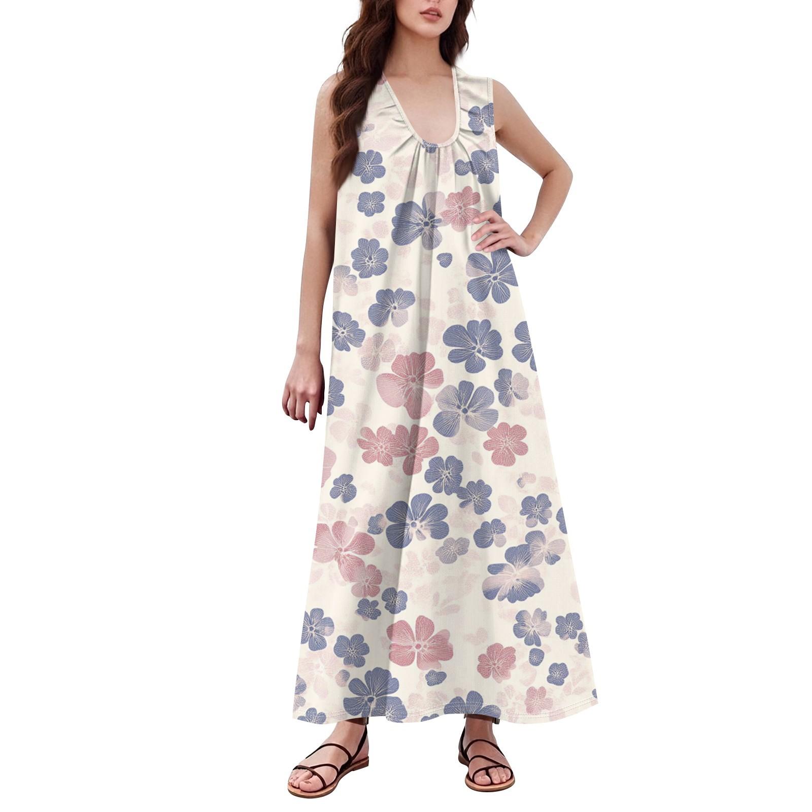 Женская Мода Повседневная А-силуэта Ретро Принтованная С Эффектом Мятого Полотна Свободная Длинная Юбка С Карманами L