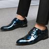 Men's Dress Shoes Floral Pattern Oxfords Fashion Lace-Up Men Business Shoes  Wedding Shoe Office Pointed Men Leather Shoes