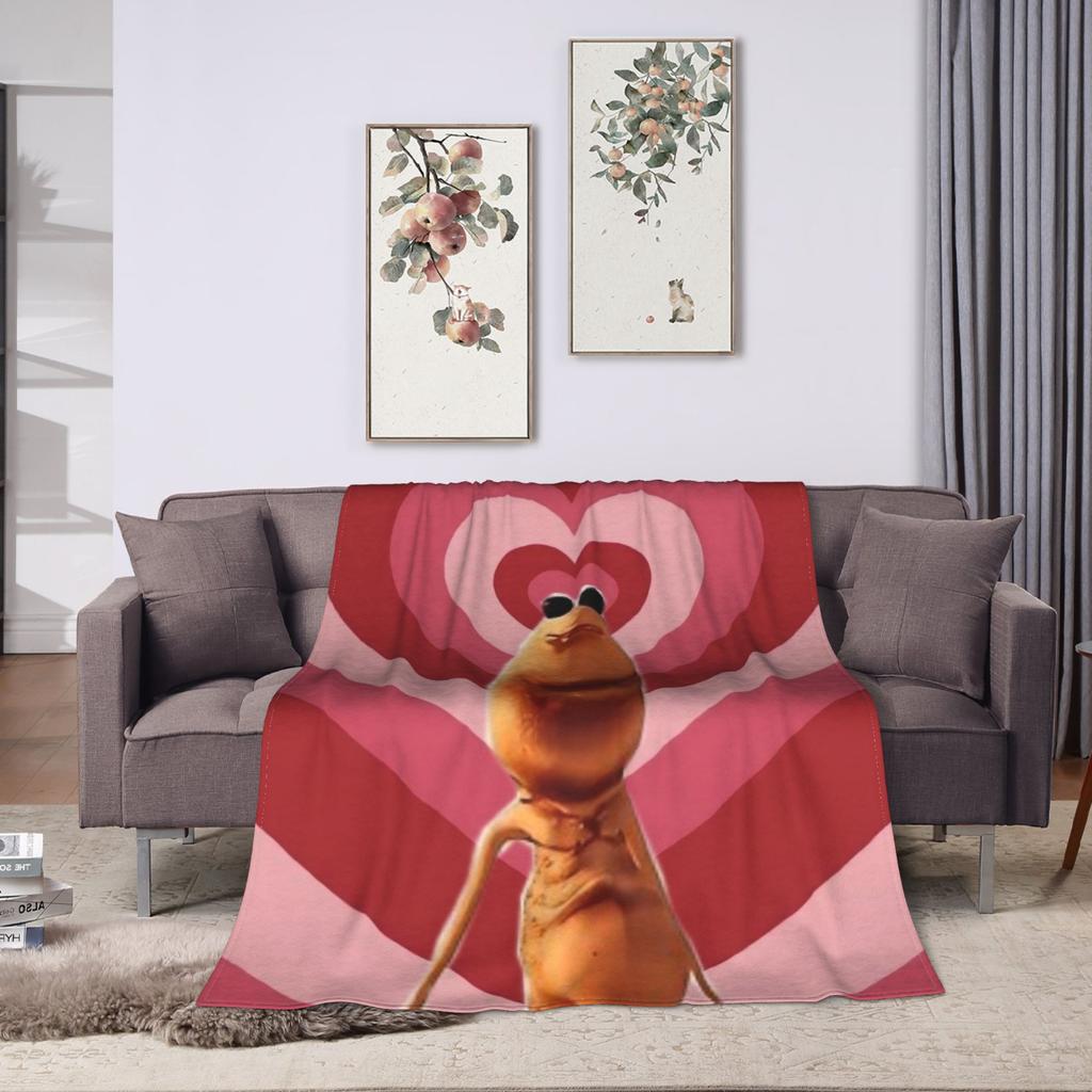 Y2K Funny Robert Help Marcus The Worm Blankets Super Soft Graphic Plush Throw Blanket For Couch Bed Camping Bedspread Bed Cover