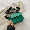 Textured Small Square Bag Women's Bag New Casual Fashion Shoulder Bag Wide Shoulder Strap Messenger Bag