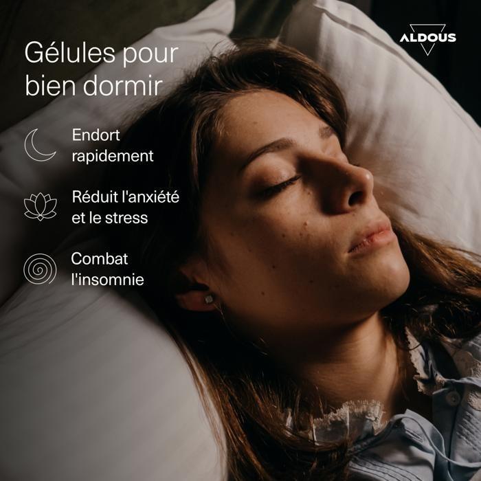 Aldous bio - mélatonine 1,9 mg - 250 nuits - avec 5htp, magnésium, valériane, vitamine b6 – pilules pour bien dormir, insomnie