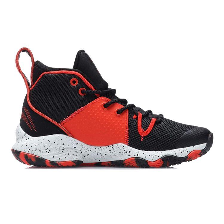 LiNing Sonic 8 High-Top Basketball Shoes Kids Sneakers Black Red YKBR012-5