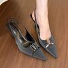 Fashion 2025 Street Style Sexy Buckle Strap Women Pumps Elegant Pointed Toe Thin High Heels Banquet Party Slingback Shoes