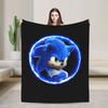 Shadow Game Knitted Blankets Soniced Cartoon Fuzzy Throw Blanket Summer Air Conditioning Personalised Soft Warm Bedspread