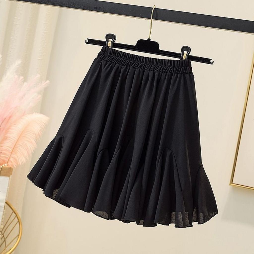 Fishtail Pleated Half-body Skirt Spring And Summer High-waisted Thin Short Skirt Small People Versatile A-line Skirt Fluffys Skirt