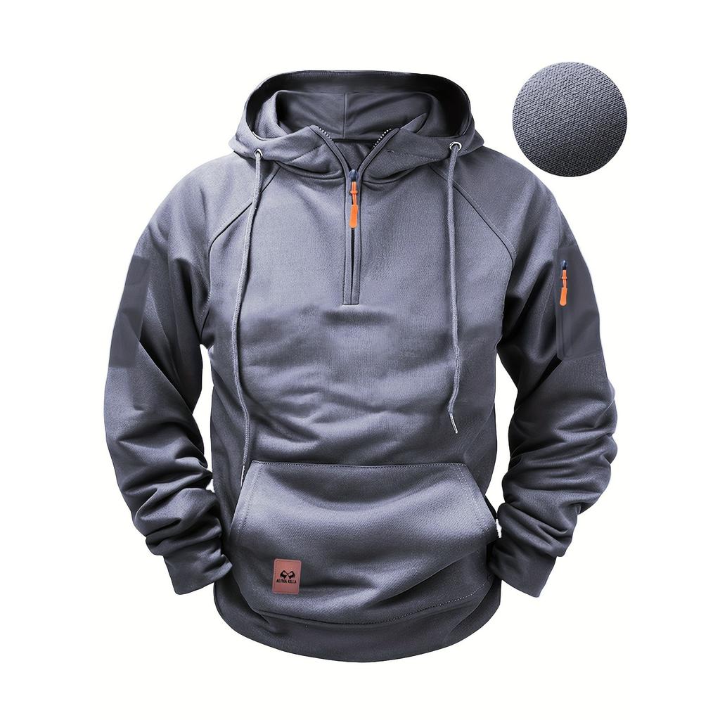 Spring and Autumn Men's Sweater Hoodie Zipper Multi-pocket Pullover Sports Casual Sweater