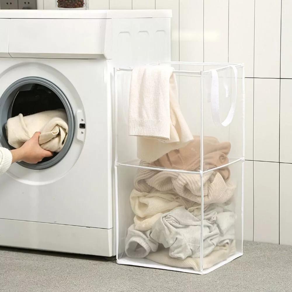 Square Laundry Basket Foldable Storage Basket New Mesh Basket