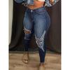 Women's Cross-Border European & American Fashion Ripped Stretch Jeans