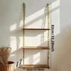2/3 Layers Hanging Shelves Woven Hanger Wall Rack New Wall Shelves  Bedroom Decor