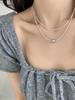 Elegant Silver Pearl Geometric Necklace - High-End Versatile Clavicle Chain for Women, New Style Glam with Fine Glitter