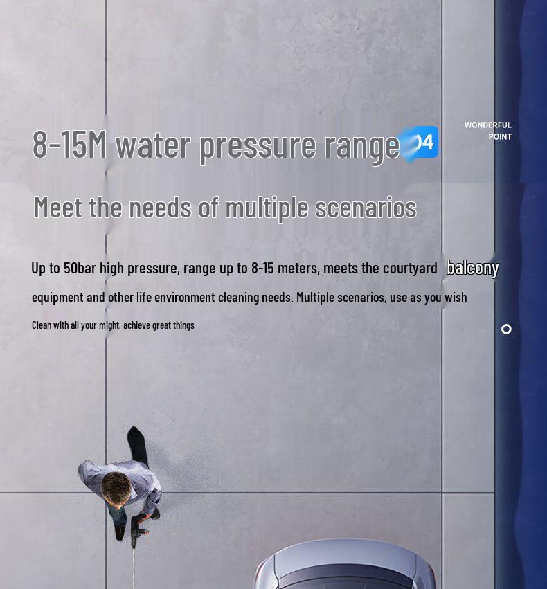 Portable Rechargeable High-Pressure Wireless Car and Floor Washer with Lithium Battery Water Pump