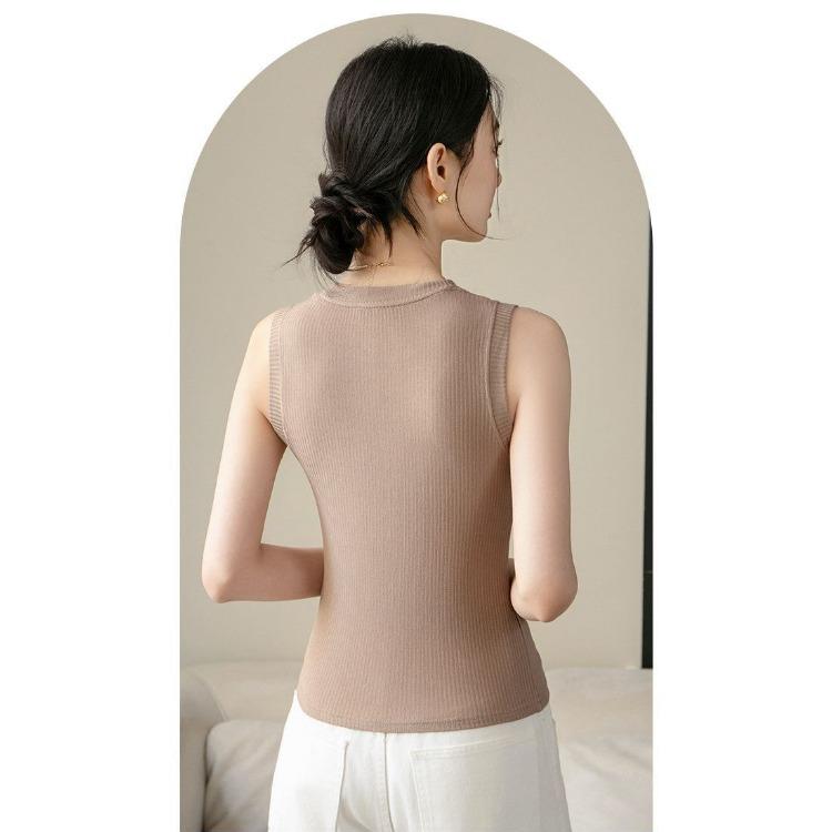 Slim Fit Damen Basic Tanktop mit Rundhalsausschnitt, atmungsaktiv, weich, hautfreundlich, als Schicht oder Oberbekleidung