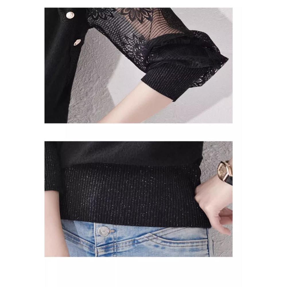 Lace Knitted Bottoming Shirt for Women Loose and Chic with a Western Style Slimming Top