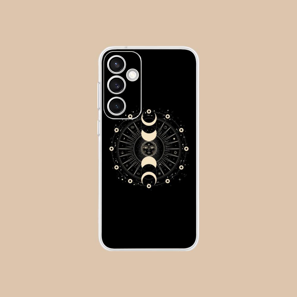 Sun Moon Mobile Cell Phone Case for Samsung Galaxy S25 S24 S23 S22 S21Plus FE Ultra Clear Colorful Cover Luxury Cellphones