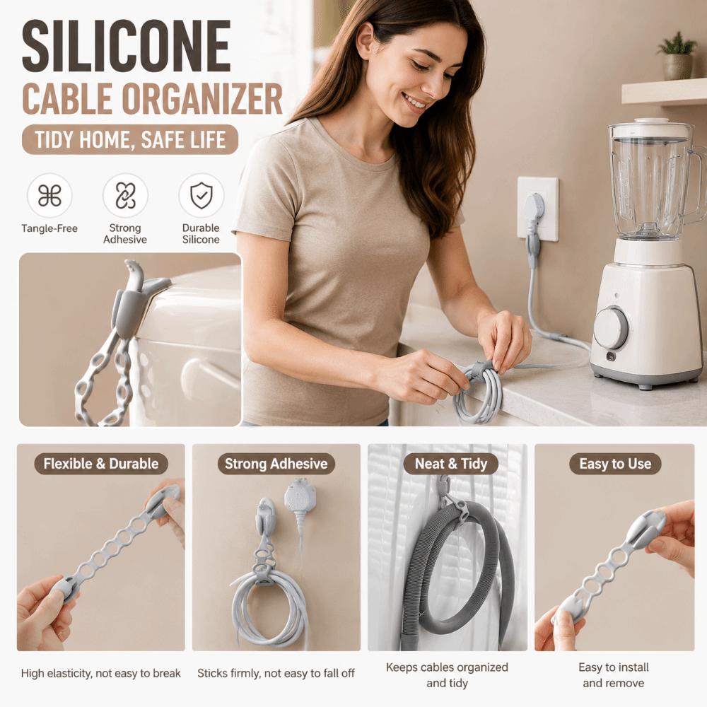 Traceless Silicone Cable Organizer Wall-Mounted Cord Wrapper Cable Wire Organizer Air Fryer