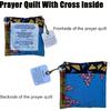 1PC Prayer Quilt with Cross ide, 4x4 Inches Mini Pocket Size, pirational Religious Gift