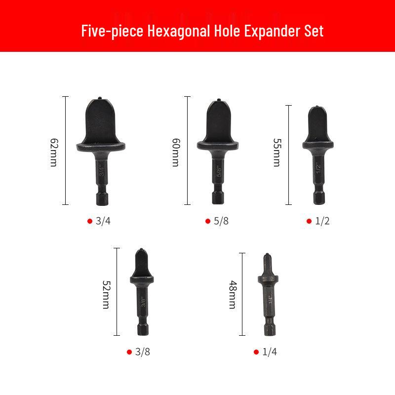 6-Piece Triangular Handle Black Copper Pipe Expander Set for Air Conditioning
