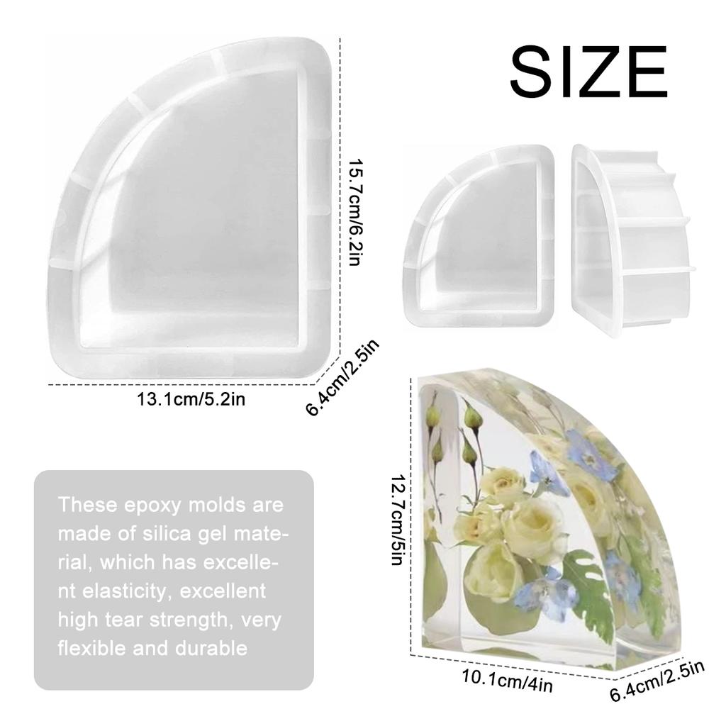 2/1Pcs Silicone Molds for Resin,Large Heart Resin Mold DIY Crystal Cube Mold for Flower Preservation Bookend Epoxy Resin Castin
