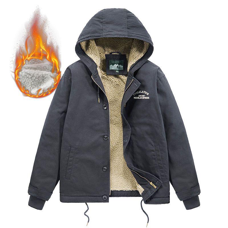 

Мужская хлопковая куртка из овечьей шерсти с флисовой подкладкой 1883 - Осень/Зима 2022 3XL чёрный