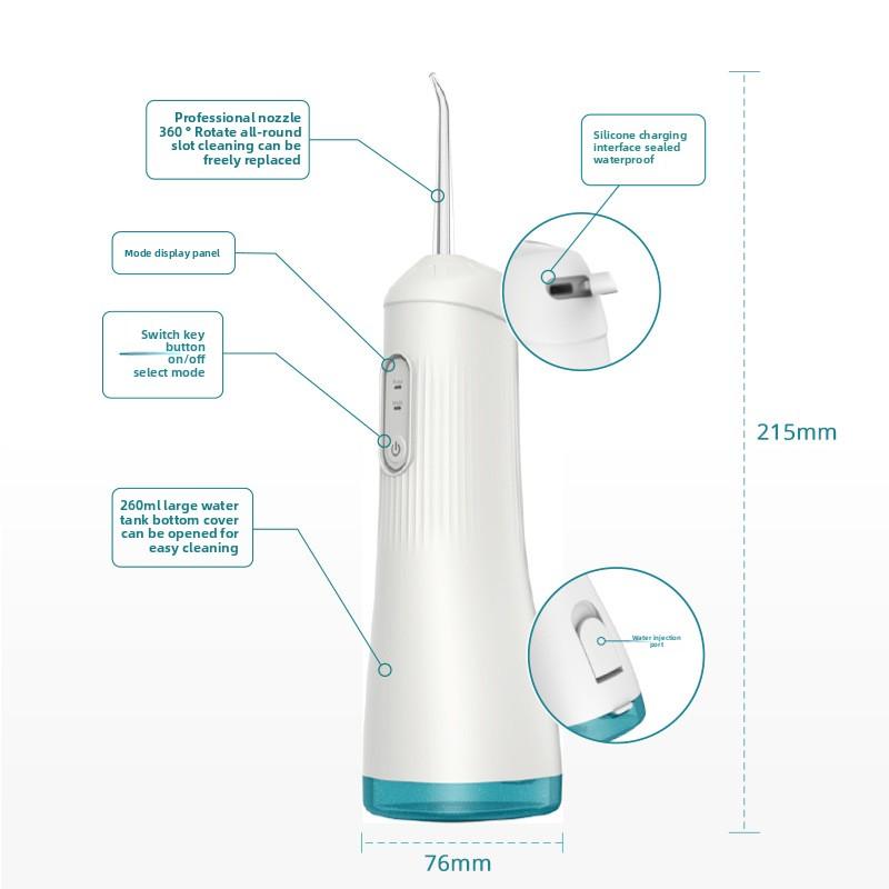 Duș Bucal Portabil Curățător Dentar de Uz Casnic Ață Dentară cu Apă Curățare Dentară Igienă Orală Linie de Apă Sub Presiune Curățător Dentar