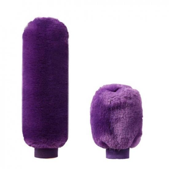 2Pcs/Set Car Handbrake Grip Cover Gear Shift Knob Cover Handle Plush Sleeve Warm