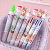 Kawaii Christmas Biros Pressed Multi-Color Pens Marker Creative Stationery for Writing School Supplies Kids Gift Random Styles