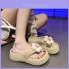 Stylish Comfortable Women's Summer Flip Flops With Cartoon Flower Design For Casual Outfits Available In White Beige Black And Pink