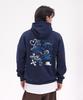 Graffiti Wide Shoulder Hoodie [Non-Fleece]_Navy