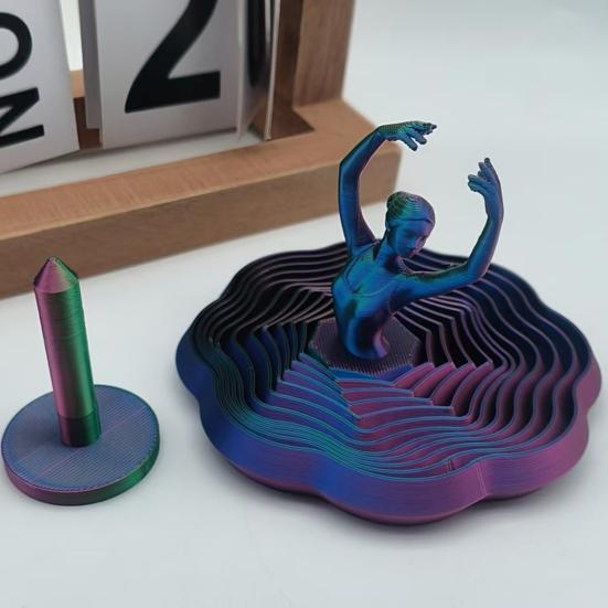 3D-gedruckter drehender Ballerina Fidget Toy Ballettänzer Erweitertes sensorisches Spielzeug Wirbelnde Spirale Stressabbau Schreibtischspielzeug für Erwachsene