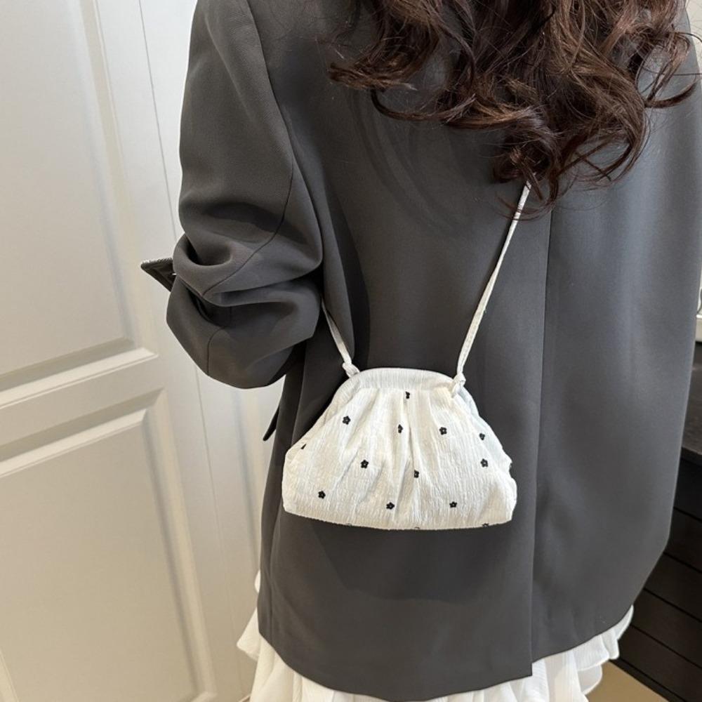 Flower Single Shoulder Bag Drawstring Crossbody Bag Sweet Makeup Bag  Ladies