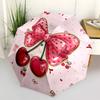 1pc Cherry Bow Automatic Umbrella Portable Home Essential Umbrella, Iron Umbrella Structure Suitable for All Seasons yy251123116