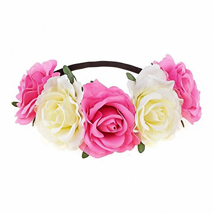 Halloween Rose Hair Band Hair Hoop Cosplay Costume Party Flannel Flowers Crown Headband Festival Hair Garland Wedding