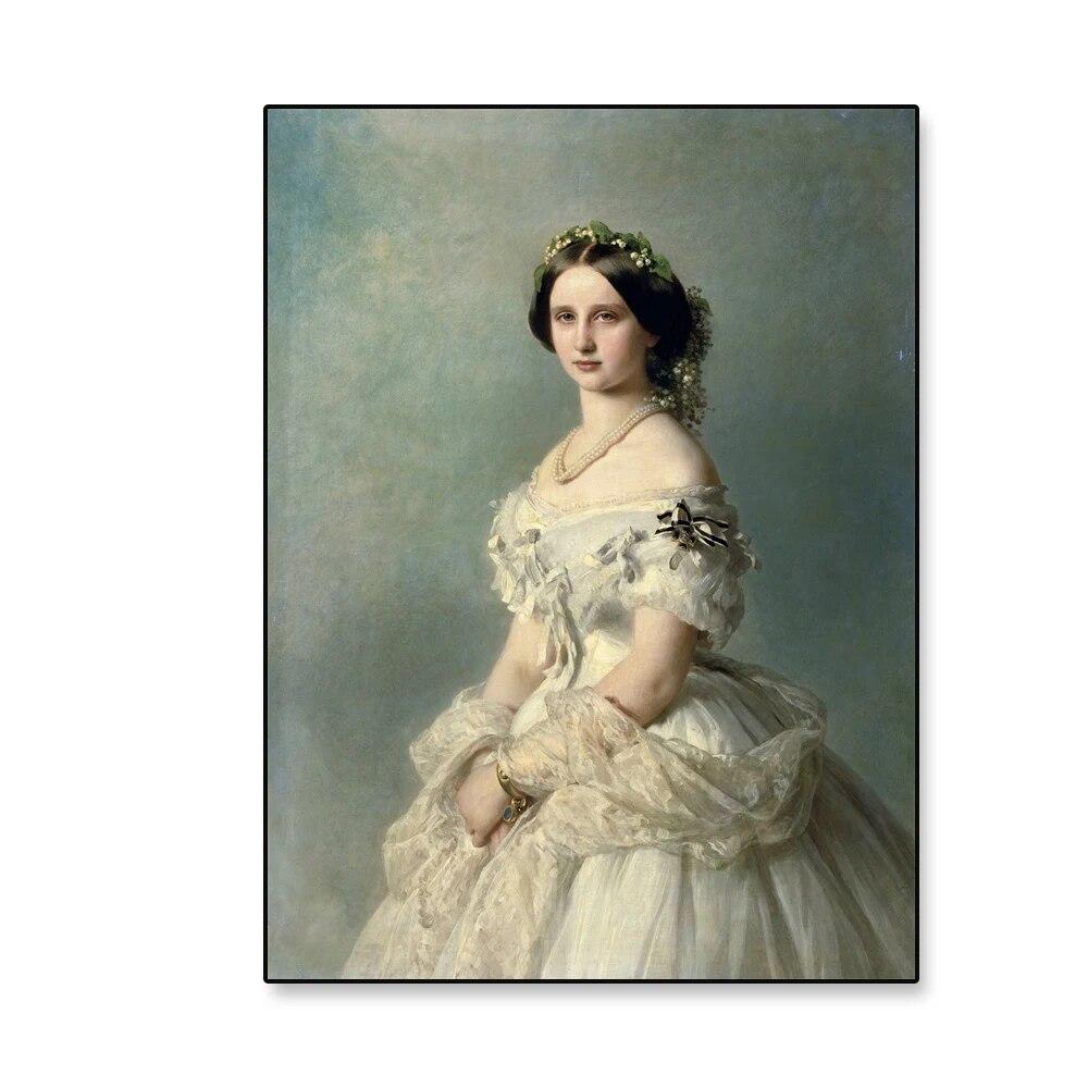 

Портрет принцессы Баденской, картина маслом, постер Франца Ксавьера Винтерхальтера, принты, домашний декор, настенная живопись на холсте, галерея 21cm×30cm NoFrame