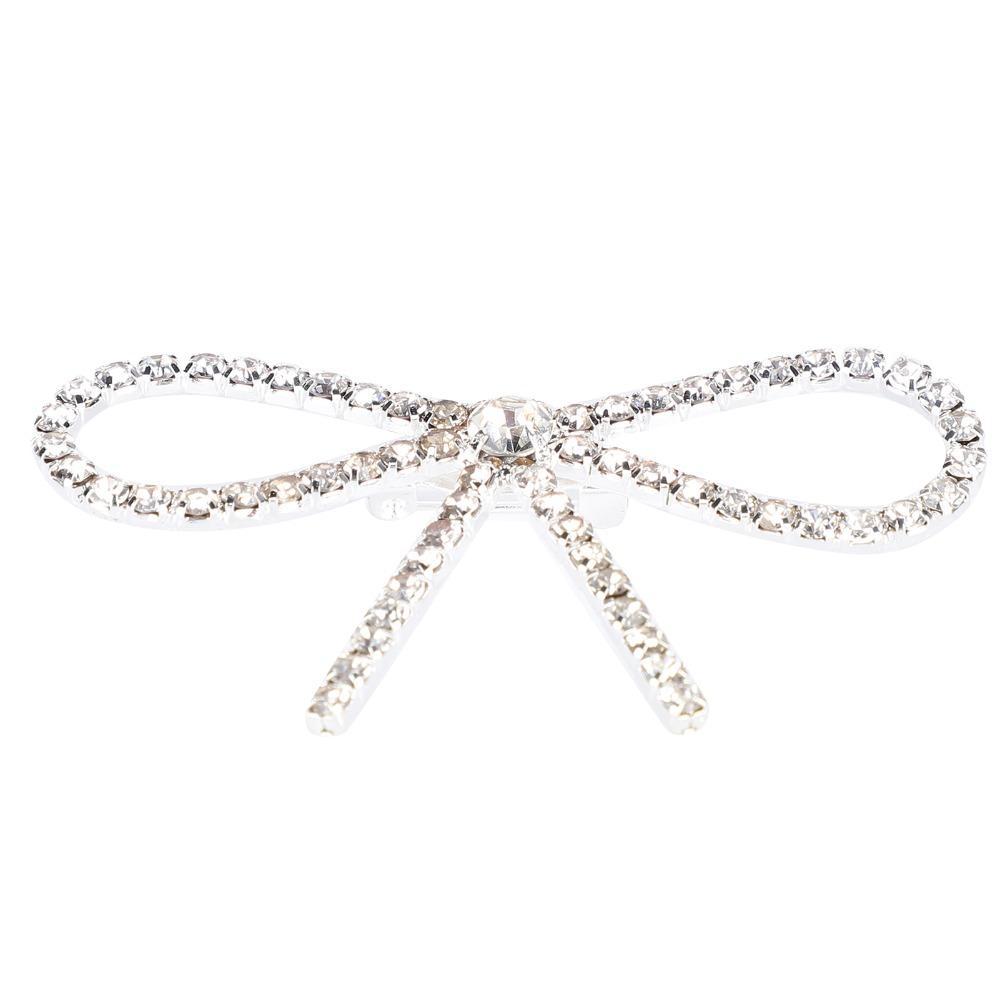 10 Stück Funkelnder Strass-Schleifen-Broschen-Pin Vintage Schleifenknoten Krallenketten-Pin Strass-Brosche Für Damen