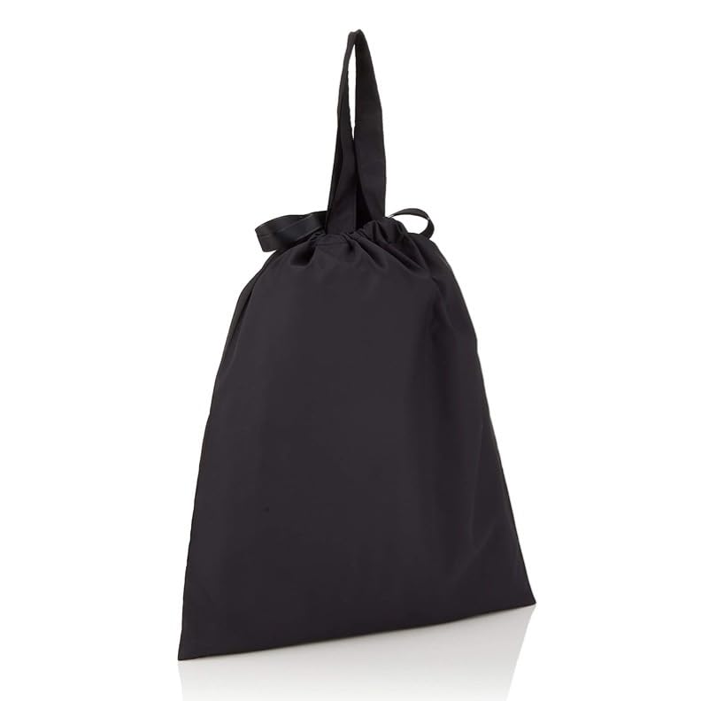 Angel Smile Royal School Jewel Portable Slippers Shoe Bag Set Jewel Chiffon RSSL2023002 Large & (Black Flower)