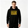 Men's Caution Allergic To Stupid People Print Pullover Hoodie Casual Long Sleeve Sweatshirt