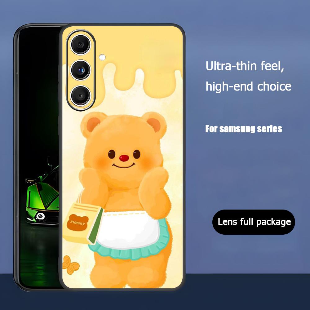 

Brand B-Butter Bear Cartoon Phone Case For Samsung Galaxy S26 S25 S24 S23 S22 S21 Plus Ultra Note20 Soft Black Galaxy S25+