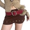 Edgy Faux And With Hardware Multi Hole Adjustable Waistband For Men Women Casual Outfits