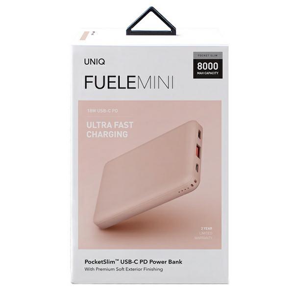 UNIQ Powerbank Fuele mini 8000mAhUSB-C 18W PD Fast charge pink