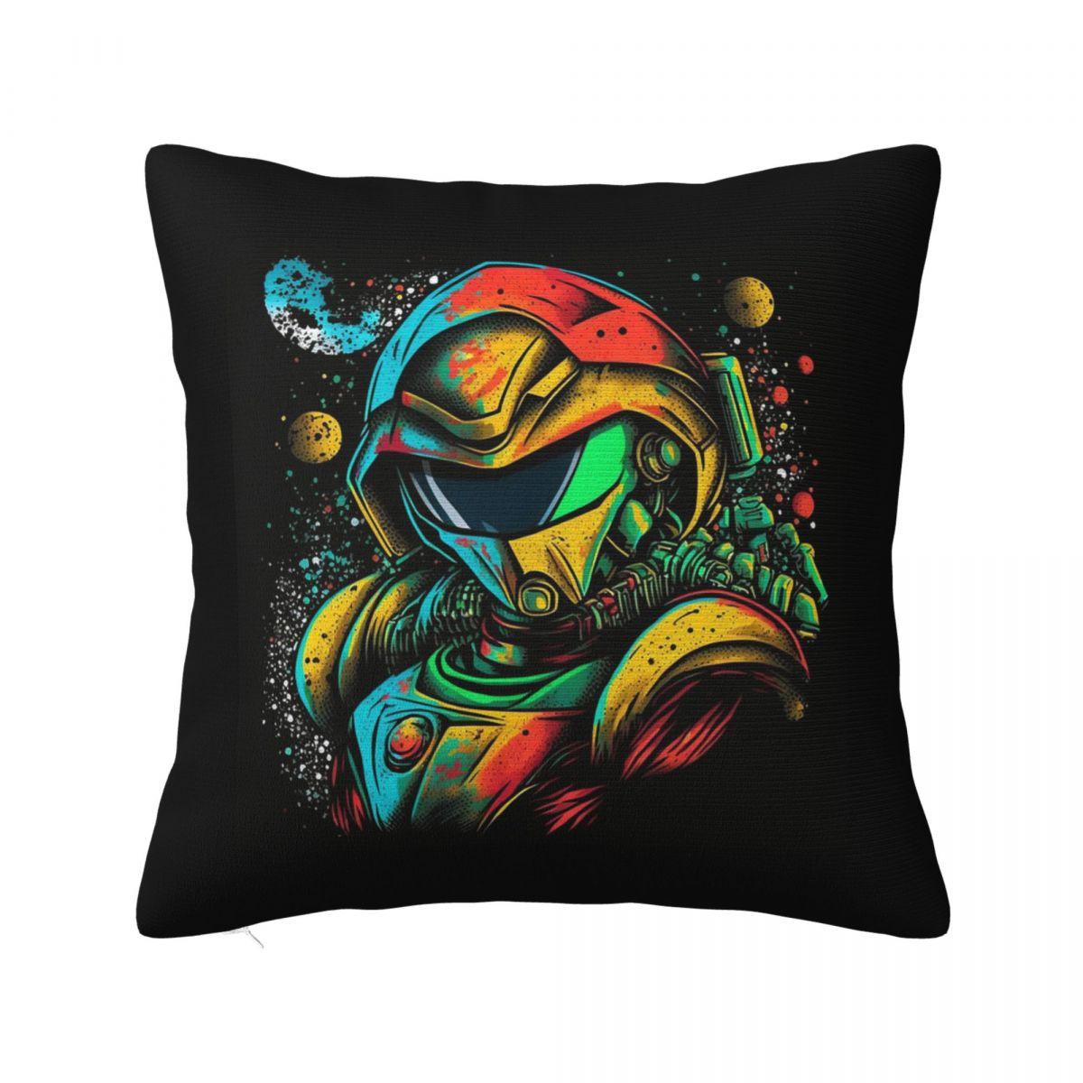 

Metroid Dread Metroid Samus Aran Square Pillowcase Cushion Cover Pillow Case Throw Pillow Cover for Home Sofa Living Room 12x12Inch