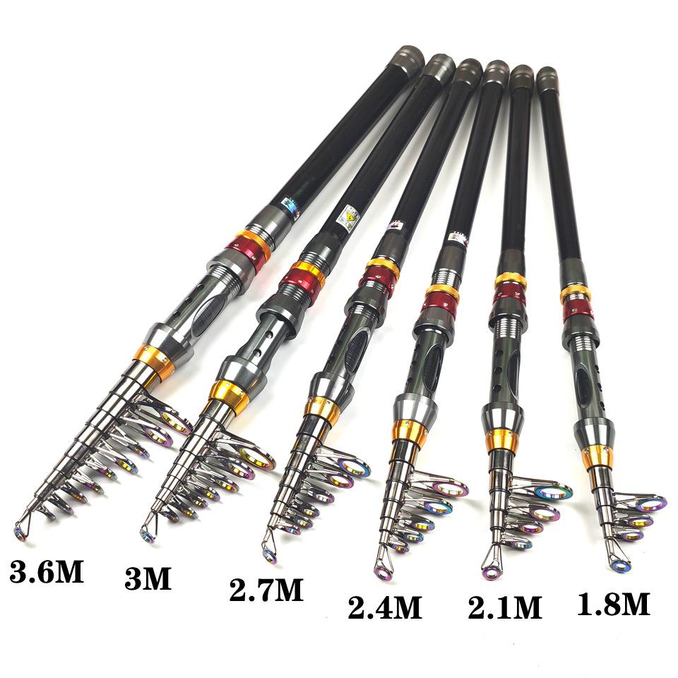 New 5.5:1 Gear Ratio Reel and 1.8-3.6m Fishing Rod Complete Set Telescopic Fishing Rod Spinning Reel Fishing Bait Fish Hook Travel Rod Set