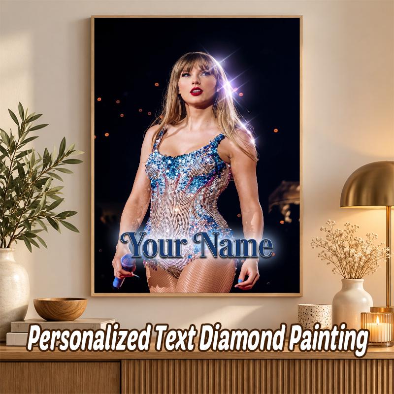 Taylor Swift Benutzerdefinierter Name Text 5D Diamantmalerei Set DIY Vollbohrer Diamantkunst Dekoration
