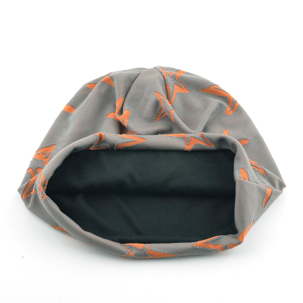 Double-layer Jacquard Button Unisex Casual Winter Beanie Hat Five-pointed Star Pattern Common Women's Spring Autumn Thin