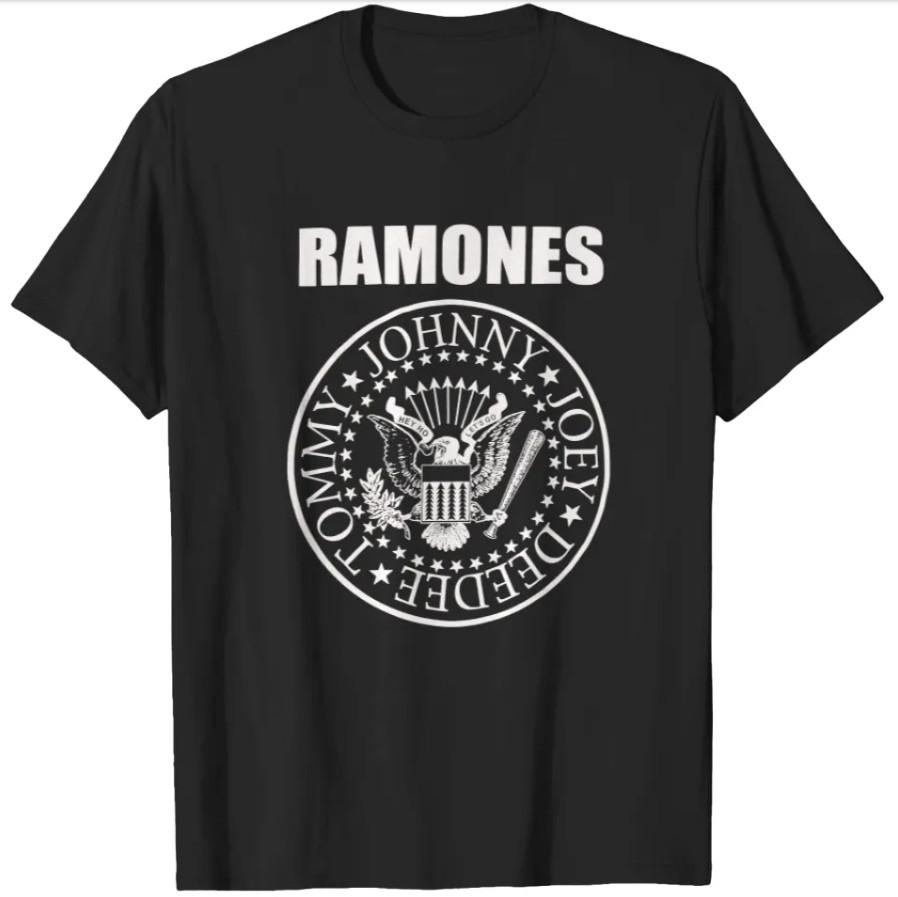 Hey Ho Ramones Bandskjorte, 70-talls Punk Rock Tungvekts T-skjorte Herre